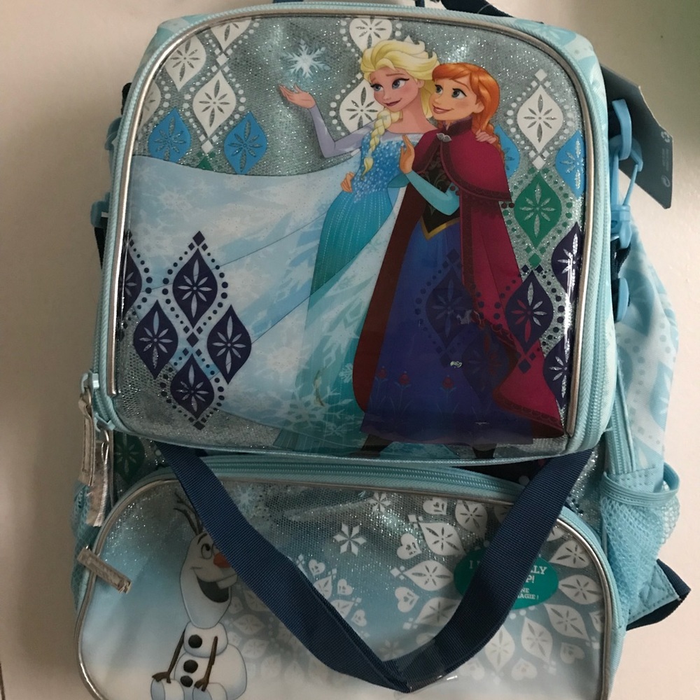 Frozen light up backpack with lunch bag